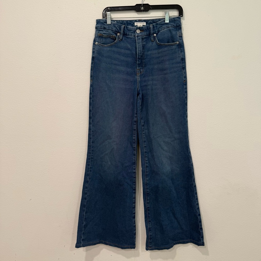 Good American Blue Soft Tech Good Waist Palazzo Jeans 6/28 - Picture 2 of 5